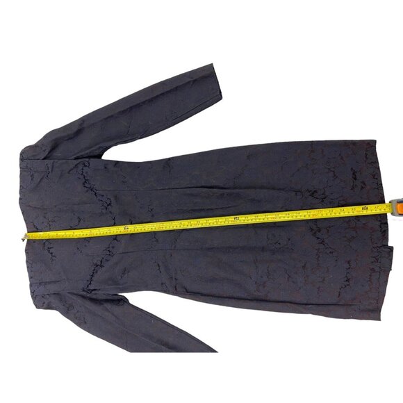 Vintage 90s All That Jazz Black Coat Dress Size 5/6 Floral Satin Brocade - Picture 6 of 6